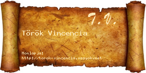 Török Vincencia névjegykártya